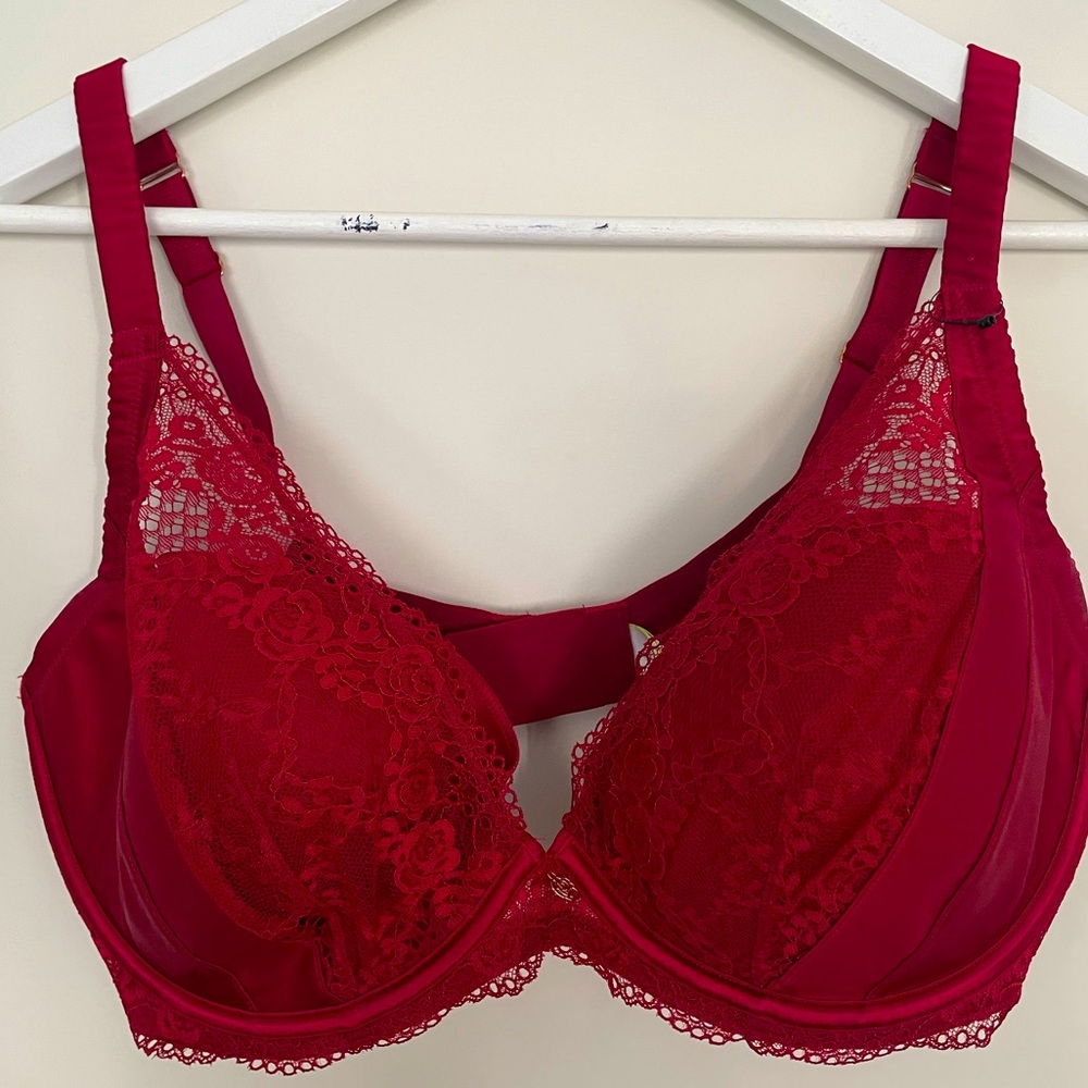 🚨 SALE Red Lace and Silk Bra